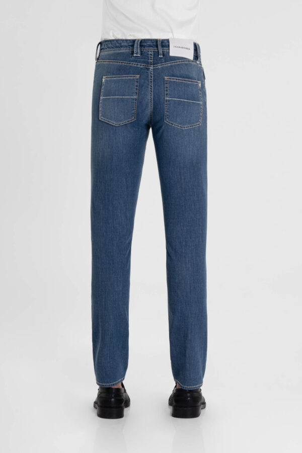Sartoria Tramarossa JEANS MICHELANGELO ZIP REGULAR IN DENIM SUPER LEGGERO BLU MEDIO Offerte