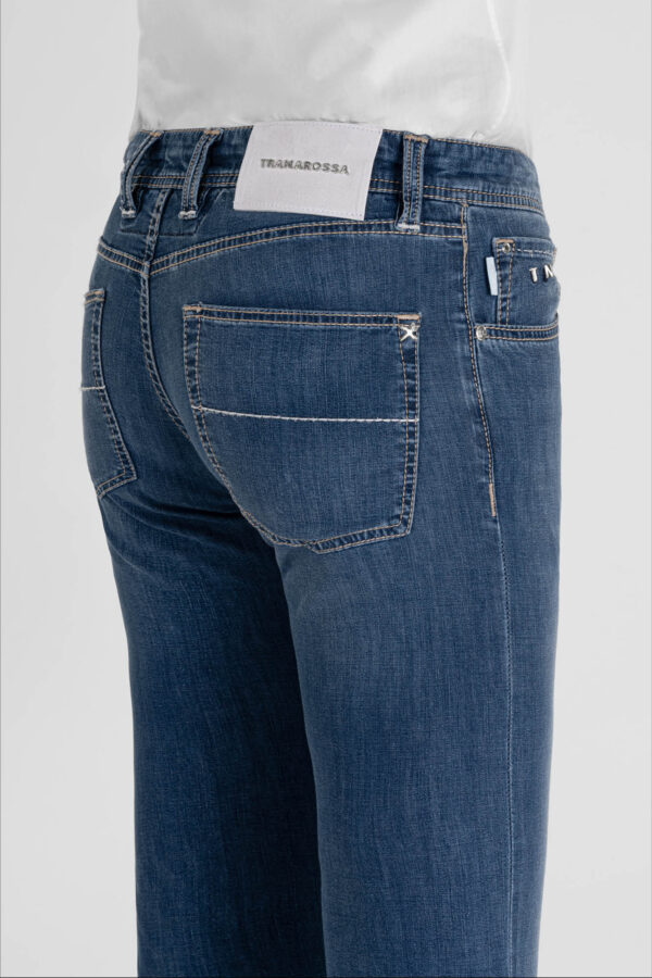 Sartoria Tramarossa JEANS MICHELANGELO ZIP REGULAR IN DENIM SUPER LEGGERO BLU MEDIO Offerte