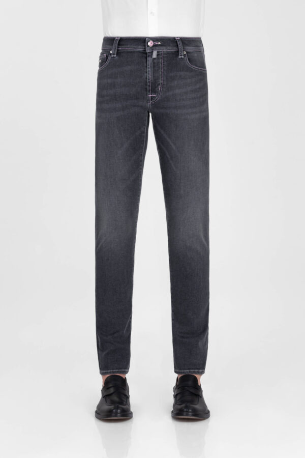 Sartoria Tramarossa JEANS LEONARDO ZIP SS SLIM IN DENIM STRETCH GRIGIO Hotsell
