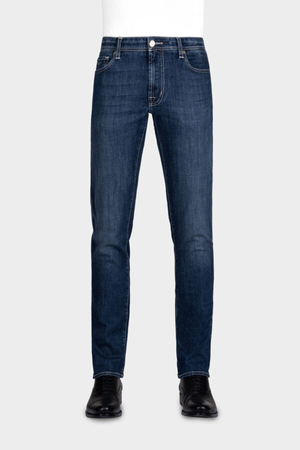 Sartoria Tramarossa JEANS LEONARDO ZIP REGULAR IN DENIM BLU SCURO Offerte stagionali