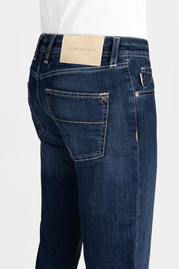 Sartoria Tramarossa JEANS LEONARDO ZIP REGULAR IN DENIM BLU SCURO Offerte stagionali