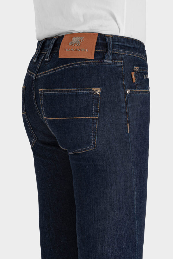 Sartoria Tramarossa JEANS MICHELANGELO ZIP REGULAR IN DENIM SETA BLU MEDIO In Saldo