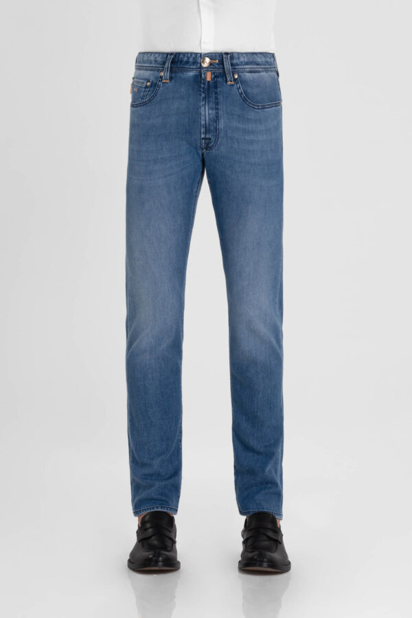 Sartoria Tramarossa JEANS MICHELANGELO ZIP REGULAR IN DENIM SETA BLU MEDIO 2025