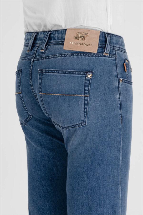 Sartoria Tramarossa JEANS MICHELANGELO ZIP REGULAR IN DENIM SETA BLU MEDIO 2025