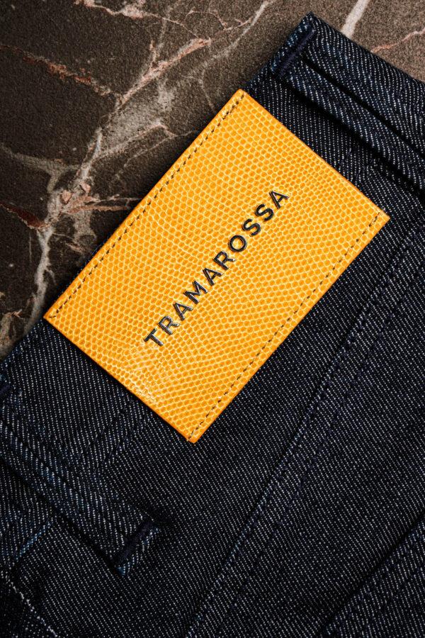 Sartoria Tramarossa JEANS LEONARDO ZIP REGULAR IN DENIM LIZARD MADREPERLA BLU SCURO Italy