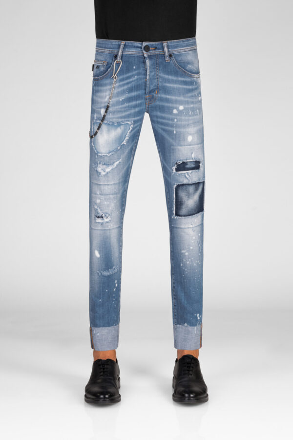 Sartoria Tramarossa JEANS 1980 SLIM IN DENIM STRETCH BLU MEDIO Italia