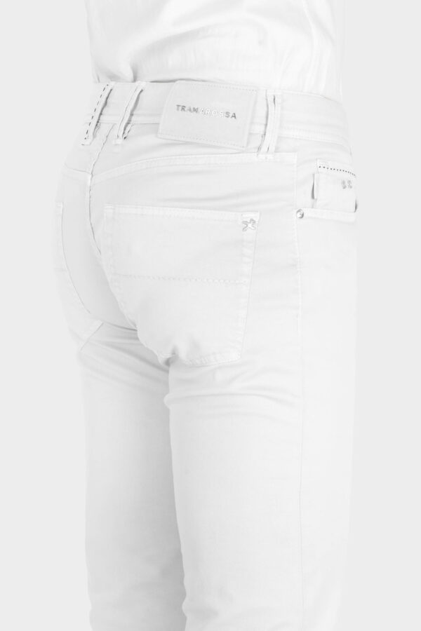 Sartoria Tramarossa PANTALONE LEONARDO BUTTONS REGULAR IN BULL DI COTONE WHITE Only for today