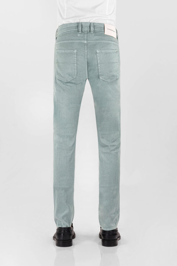 Sartoria Tramarossa PANTALONE LEONARDO BUTTONS REGULAR IN LINO VERDE Promozione Limitata