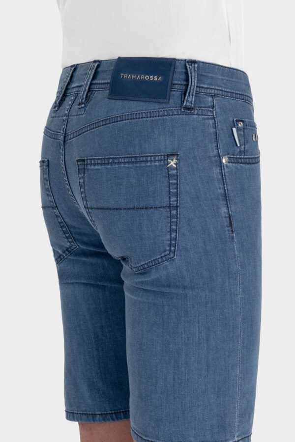 Sartoria Tramarossa JEANS ASCANIO CORTO IN DENIM SUPER LEGGERO BLU MEDIO Fino Al -60%
