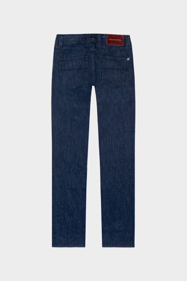 Sartoria Tramarossa JEANS LEONARDO BUTTONS REGULAR IN DENIM BLU MEDIO Sottocosto