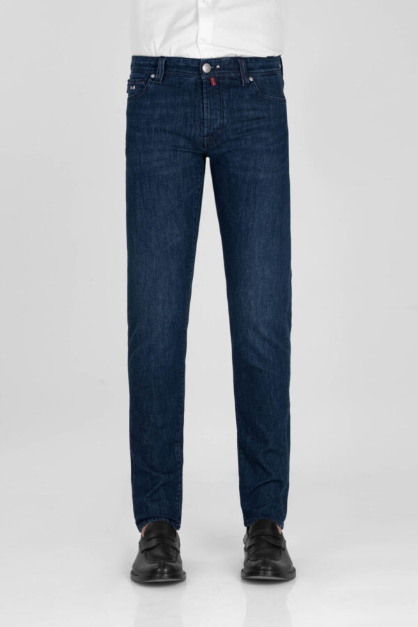 Sartoria Tramarossa JEANS LEONARDO BUTTONS REGULAR IN DENIM BLU MEDIO Sottocosto