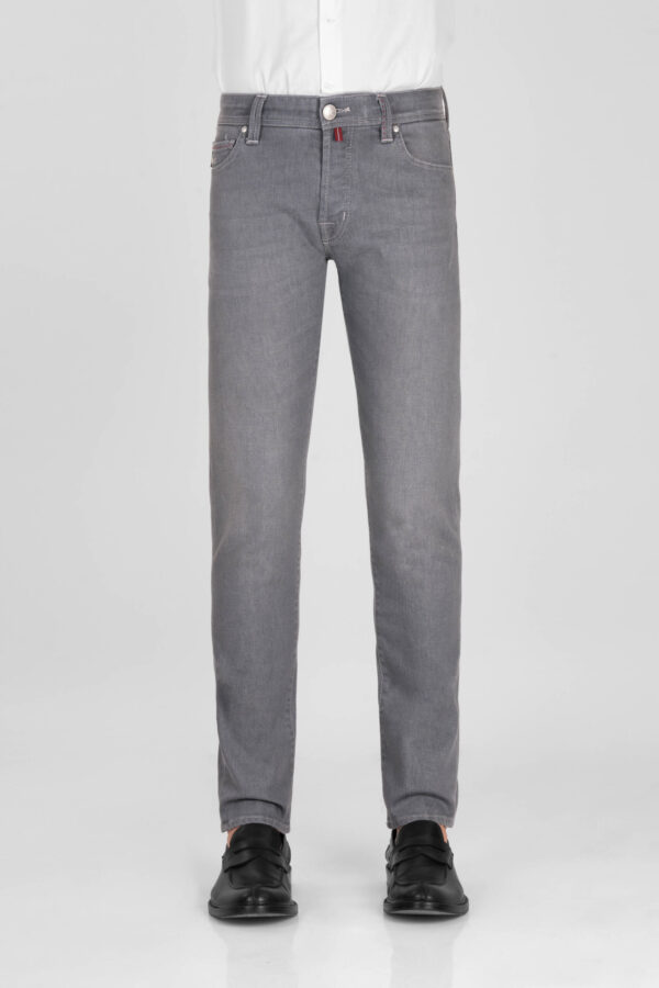 Sartoria Tramarossa JEANS LEONARDO BUTTONS REGULAR IN DENIM GRIGIO Novità