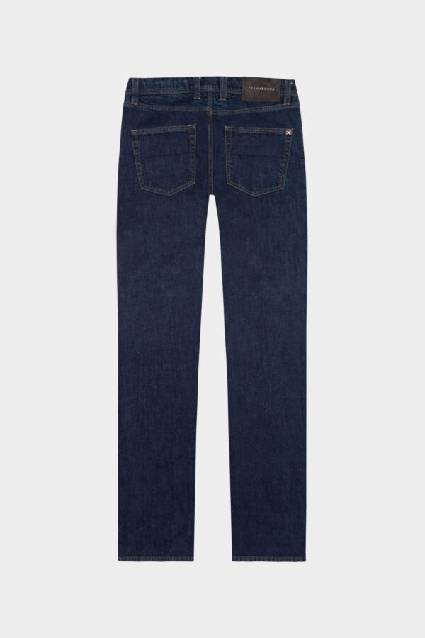 Sartoria Tramarossa JEANS LEONARDO BUTTONS REGULAR IN DENIM BLU SCURO Presa