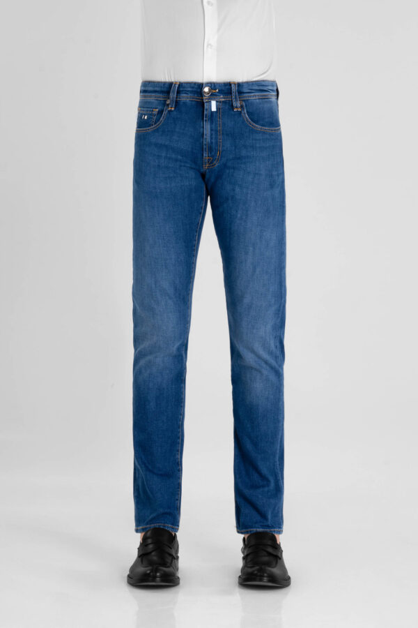Sartoria Tramarossa JEANS MICHELANGELO ZIP REGULAR IN DENIM LEGGERO BLU MEDIO Economico