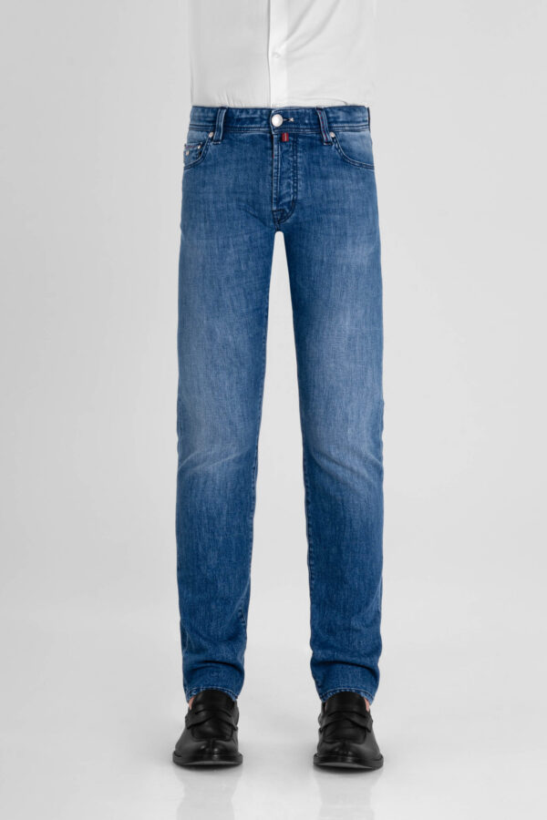 Sartoria Tramarossa JEANS MICHELANGELO ZIP REGULAR IN DENIM BLU MEDIO Sconti questo mese
