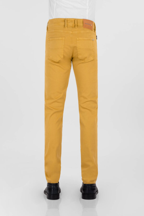 Sartoria Tramarossa PANTALONE LEONARDO ZIP SS SLIM IN GABARDINA DI COTONE STRETCH GIALLO In Vendita