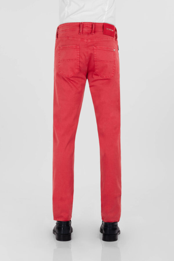 Sartoria Tramarossa PANTALONE LEONARDO ZIP SS SLIM IN GABARDINA DI COTONE STRETCH ROSSO Italy