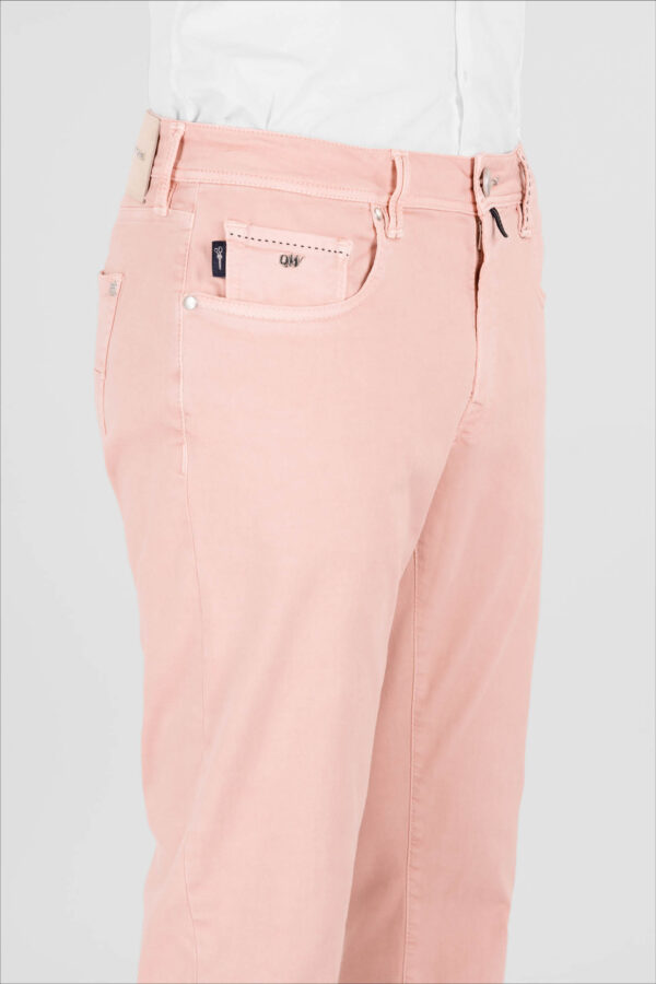 Sartoria Tramarossa PANTALONE LEONARDO ZIP SS SLIM IN GABARDINA DI COTONE STRETCH ROSA Offerte