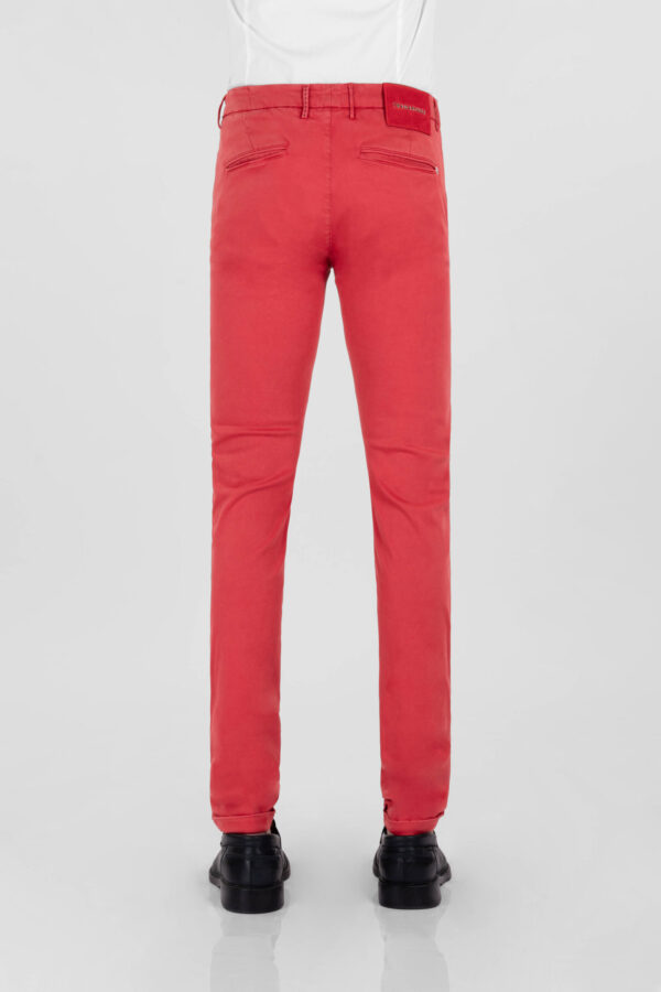 Sartoria Tramarossa PANTALONE LUIS SLIM IN GABARDINA LEGGERA DI COTONE STRETCH ROSSO I Più Venduti