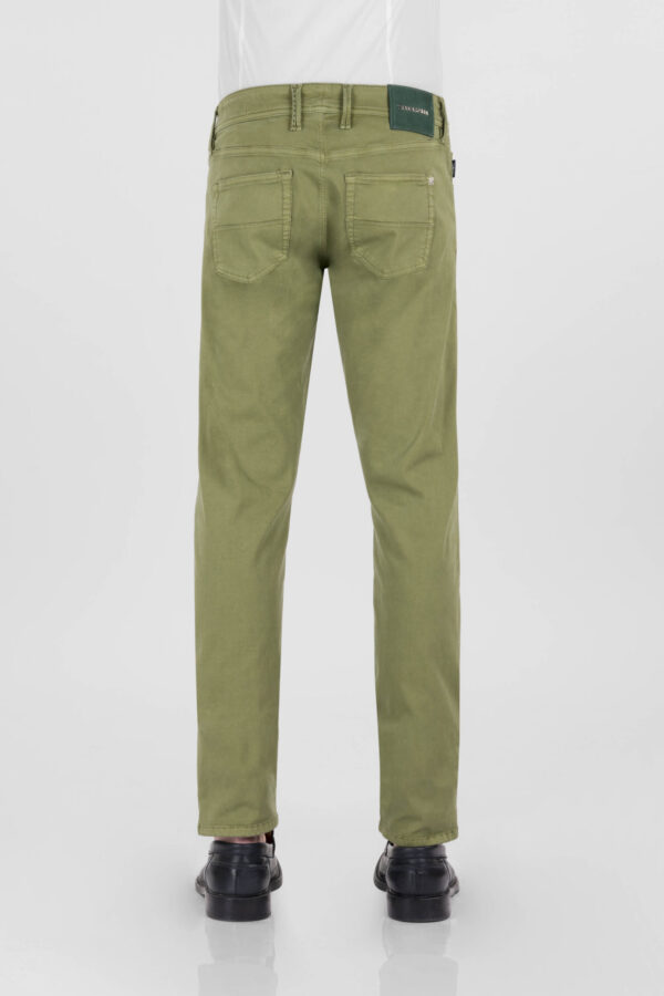 Sartoria Tramarossa PANTALONE MICHELANGELO ZIP SS REGULAR IN GABARDINA DI COTONE STRETCH VERDE Nuova