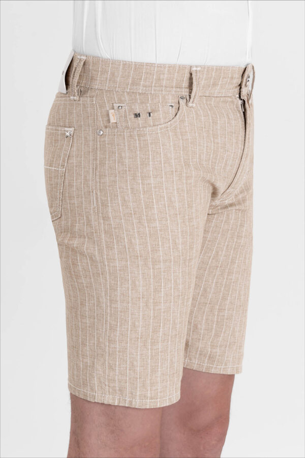 Sartoria Tramarossa PANTALONE ASCANIO CORTO IN DENIM STAMPATO BEIGE Moda