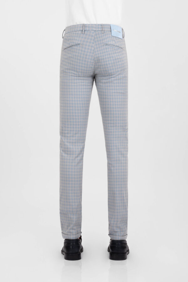 Sartoria Tramarossa PANTALONE LUIS SLIM IN GABARDINA LEGGERA DI COTONE CON STAMPA ESTERNA STRETCH GRIGIO Italia