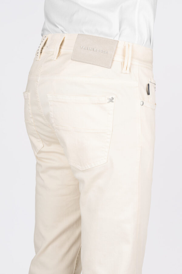 Sartoria Tramarossa PANTALONE LEONARDO ZIP SS SLIM IN GABARDINA DI COTONE STRETCH BEIGE Qualità