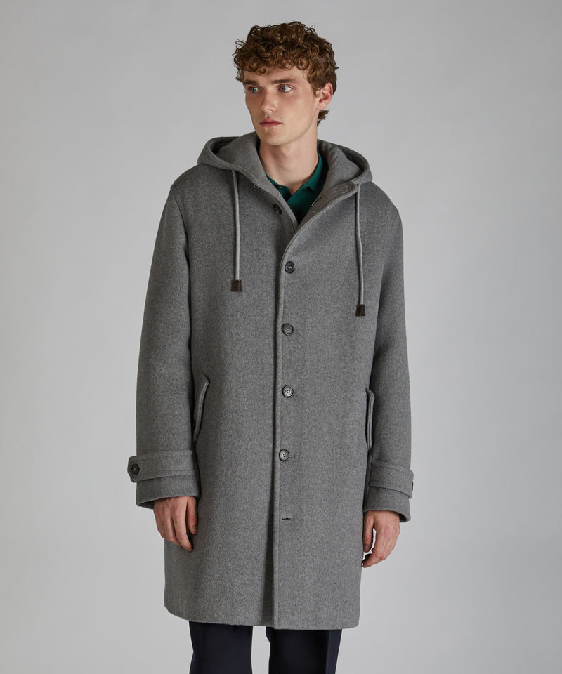 Slowear Parka in panno di lana mélange Pezzi Unici