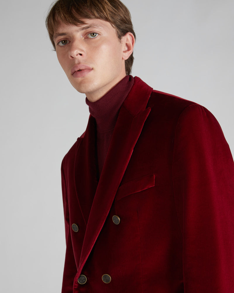 Slowear Giacca doppiopetto slim fit in velluto Novità