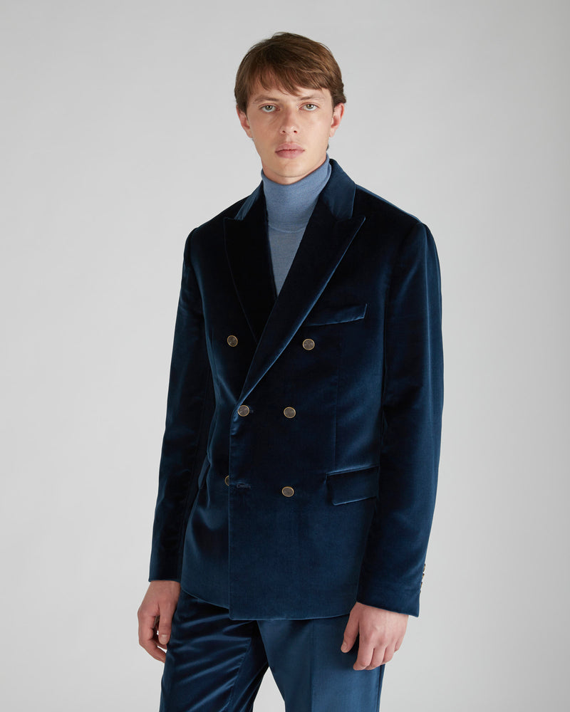 Slowear Giacca doppiopetto slim fit in velluto Sconto
