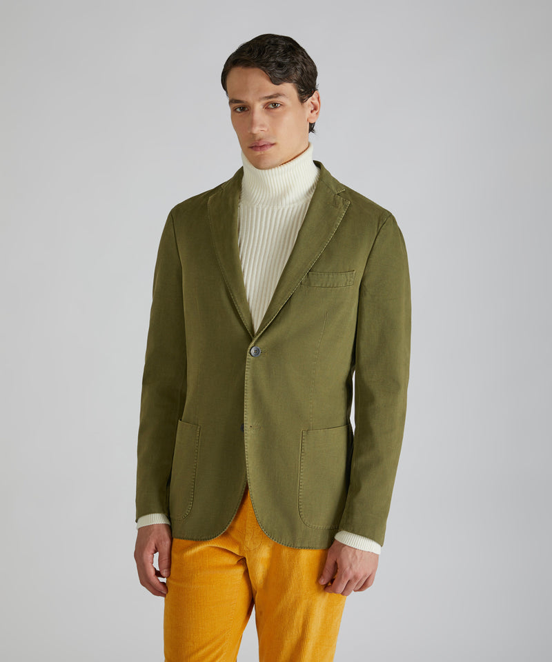 Slowear Giacca slim fit in drill di cotone e cashmere Vendita