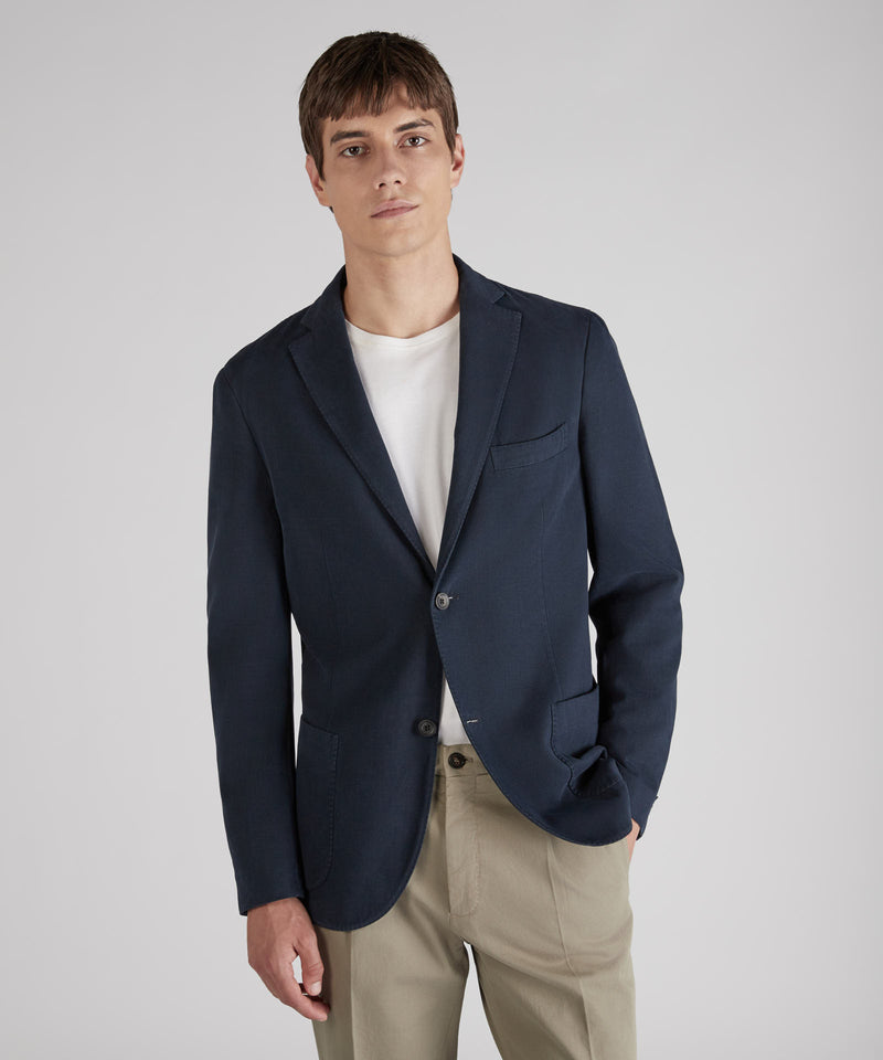 Slowear Giacca slim fit in drill di cotone e cashmere Promozione