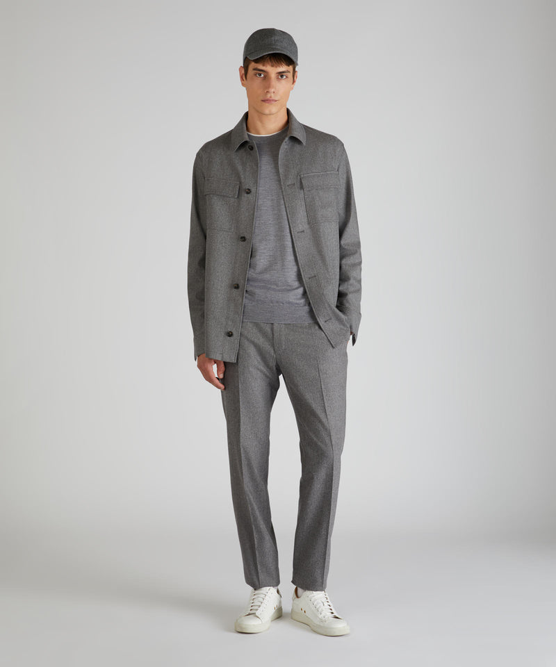 Slowear Overshirt in flanella di lana e cashmere Acquista Ora