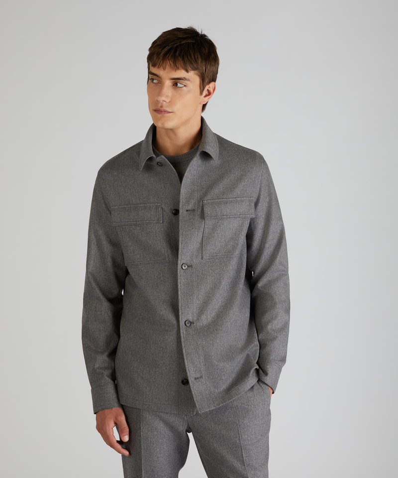Slowear Overshirt in flanella di lana e cashmere Acquista Ora