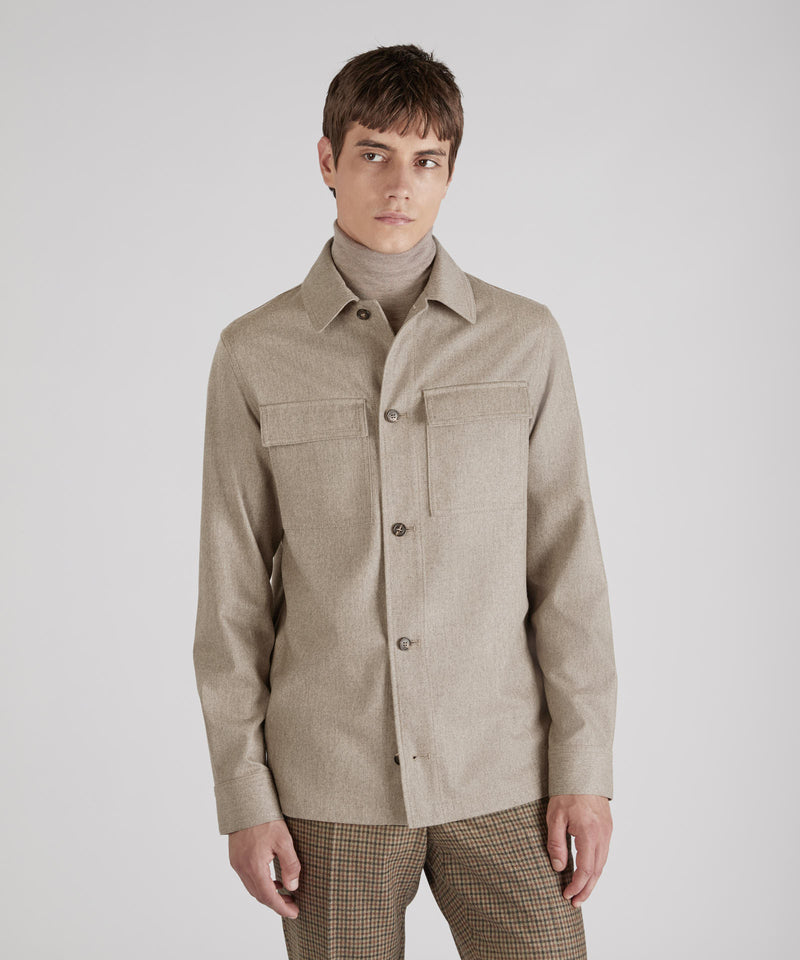 Slowear Overshirt in flanella di lana e cashmere Consegna Veloce