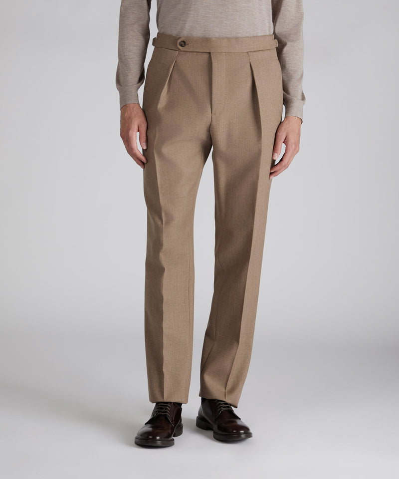 Slowear Pantalone straight fit in lana mélange Sconto