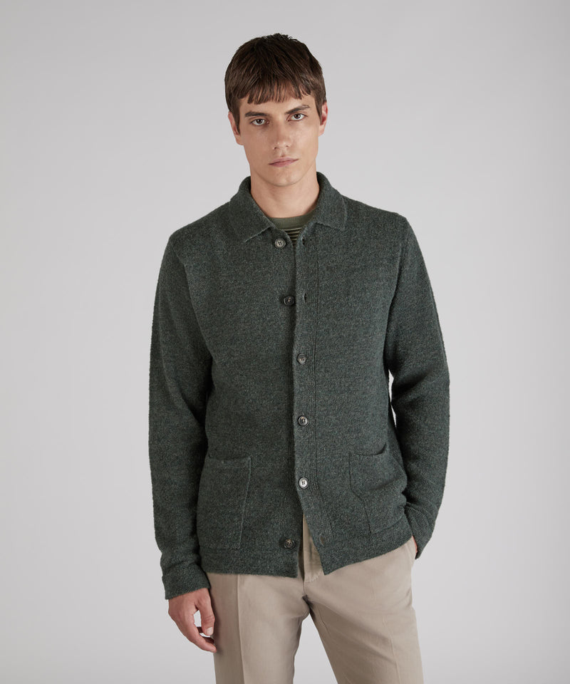Slowear Overshirt in bouclé di lana e lana Geelong Vendita Economica