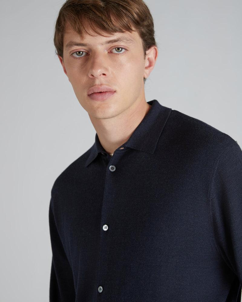 Slowear Camicia slim fit in Flexwool certificato Vendita Economica