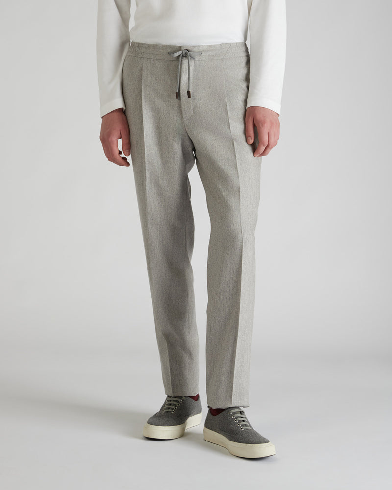 Slowear Pantalone tapered fit in flanella di lana e cashmere Negozio