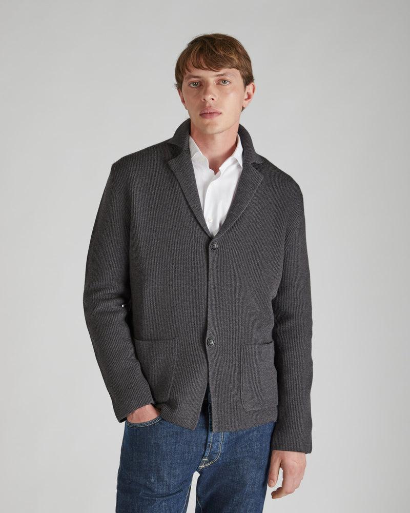 Slowear Giacca slim fit in lana merinos certificata a costa Qualità