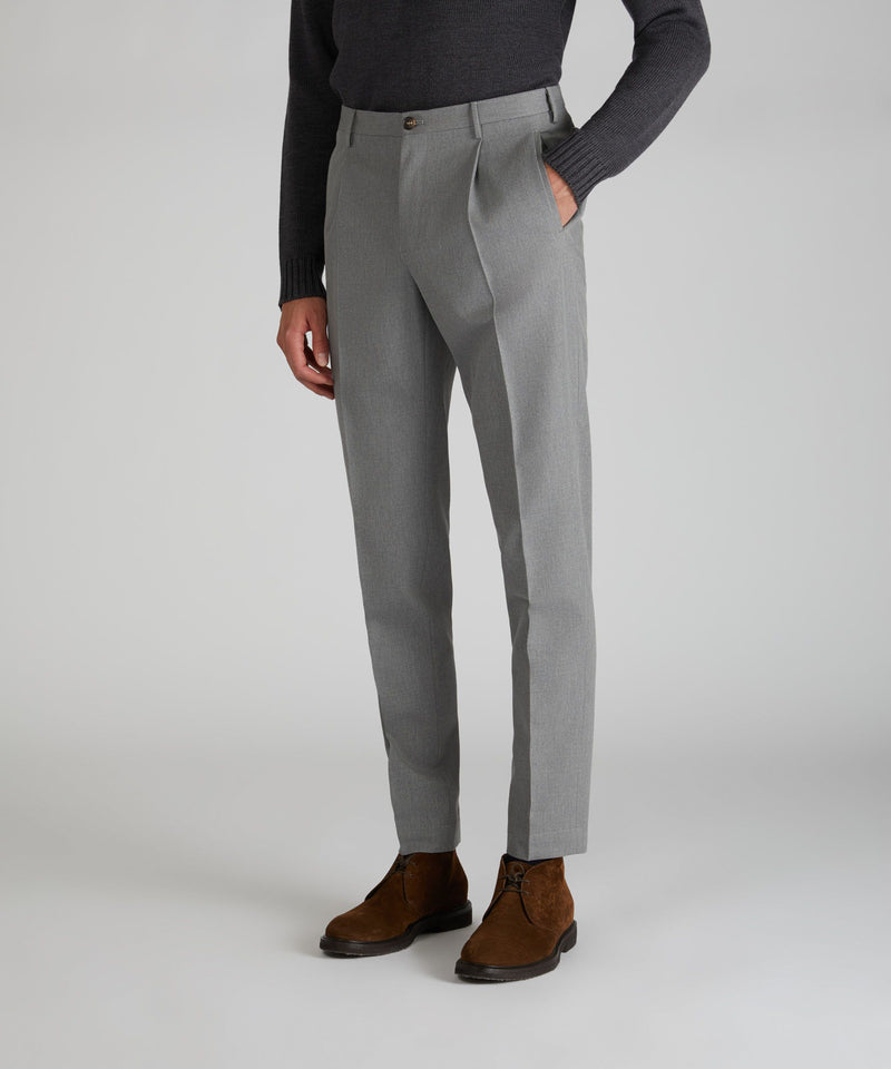 Slowear Pantalone tapered fit in twill di cotone e lana Offerta