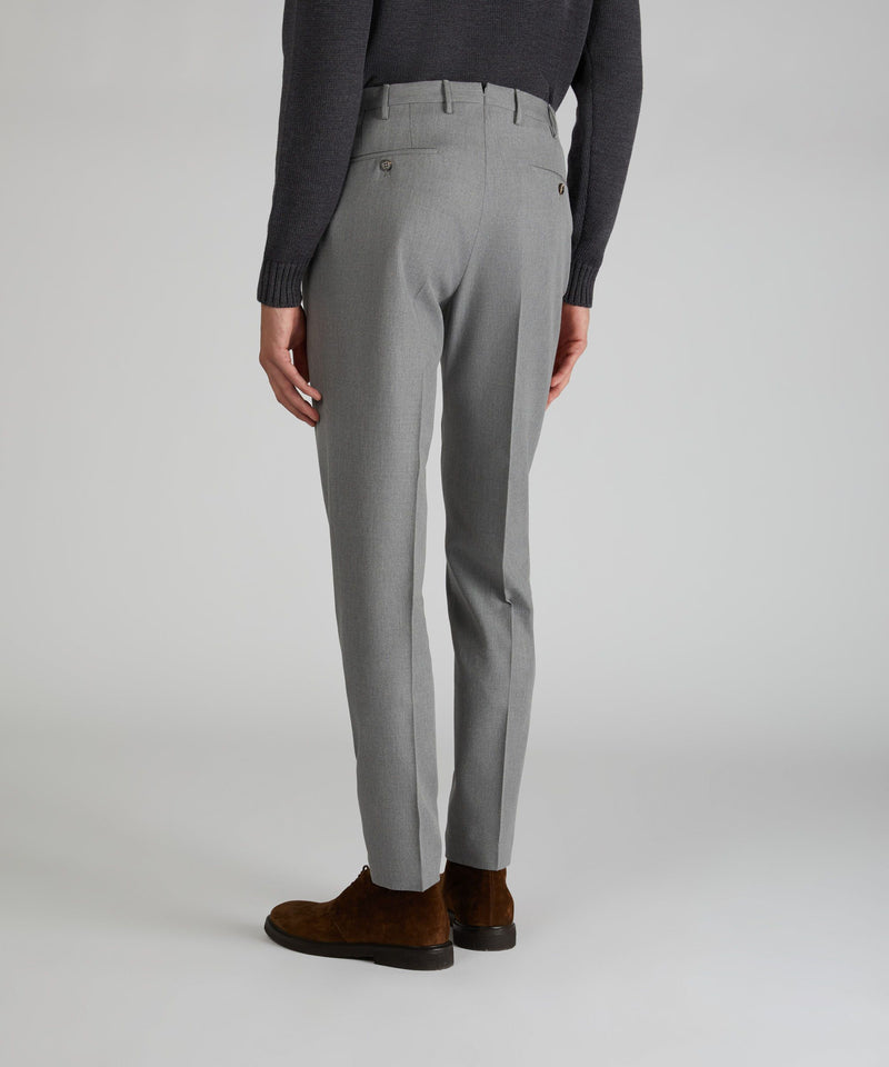 Slowear Pantalone tapered fit in twill di cotone e lana Offerta