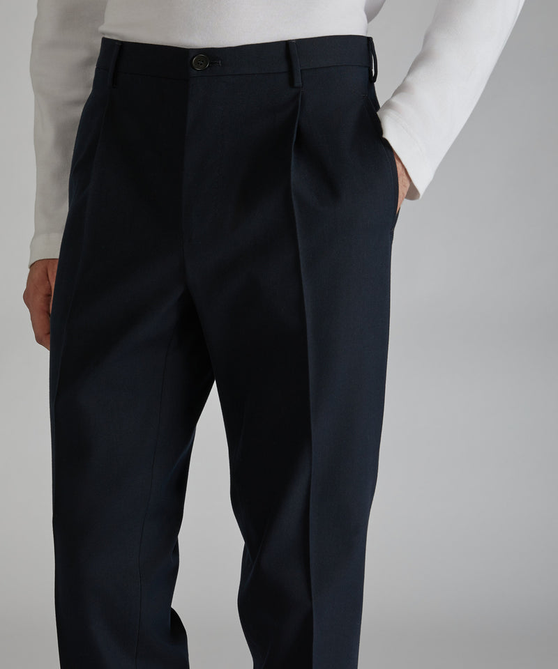 Slowear Pantalone tapered fit in twill di cotone e lana Economico