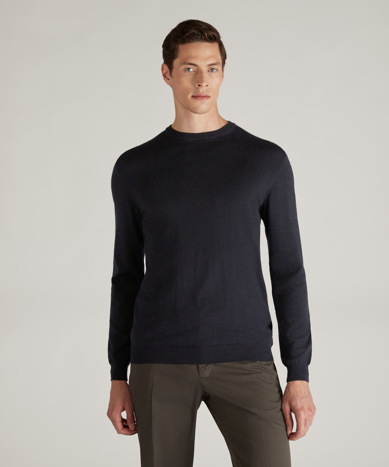 Slowear Girocollo slim fit in Flexwool certificato In Linea