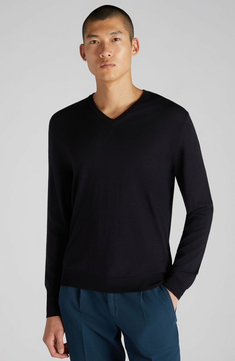 Slowear Maglia scollo a V slim fit in Flexwool certificato Saldi Di Fabbrica