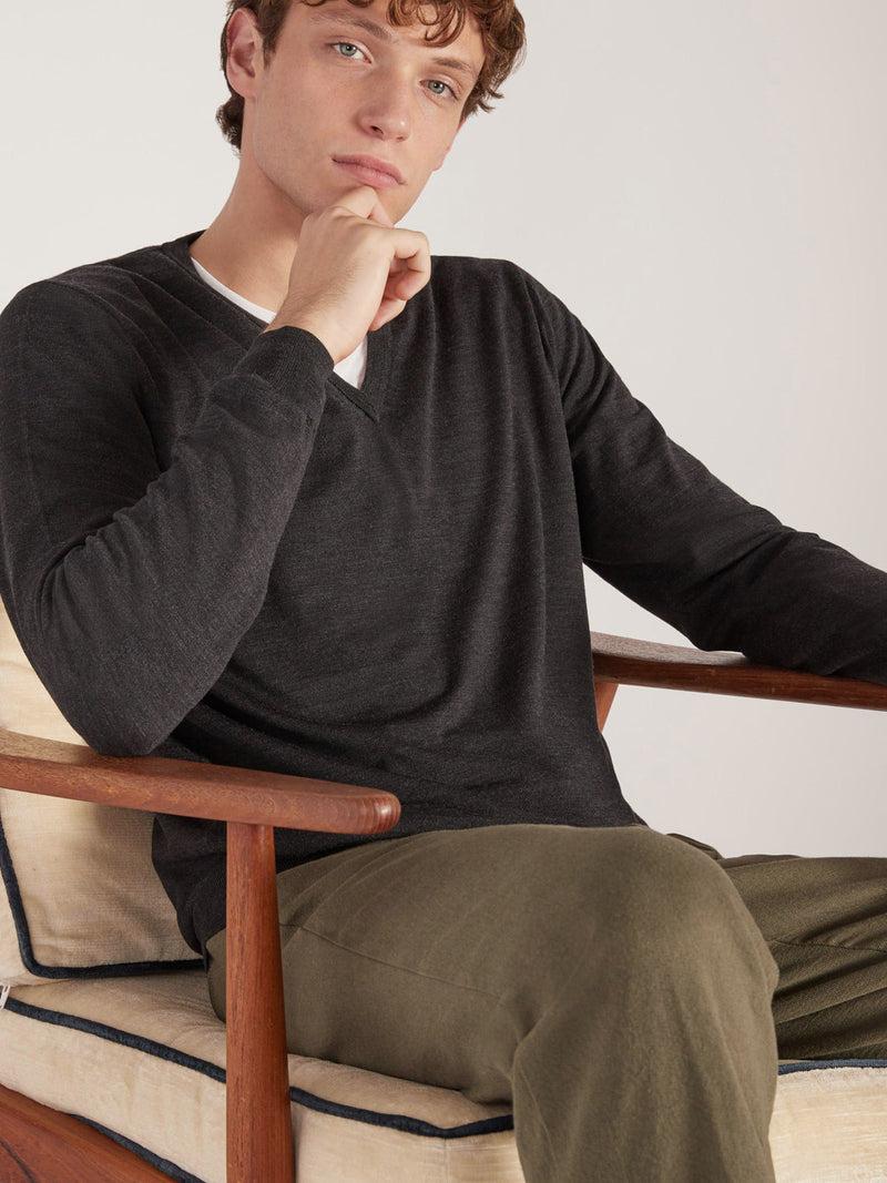Slowear Maglia scollo a V slim fit in Flexwool certificato I Più Venduti