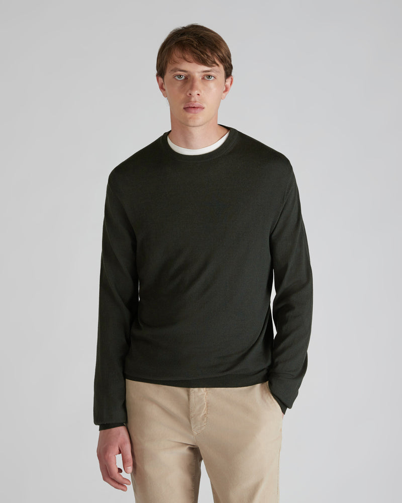 Slowear Girocollo slim fit in Flexwool certificato In Saldo