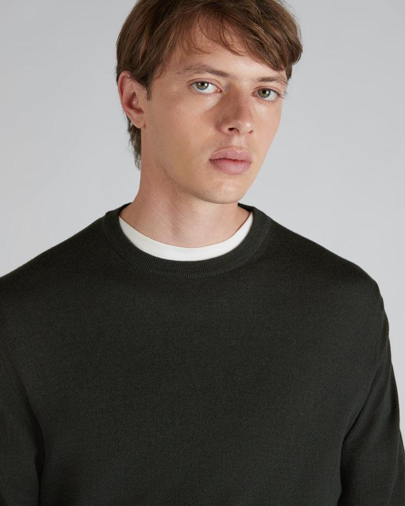 Slowear Girocollo slim fit in Flexwool certificato In Saldo