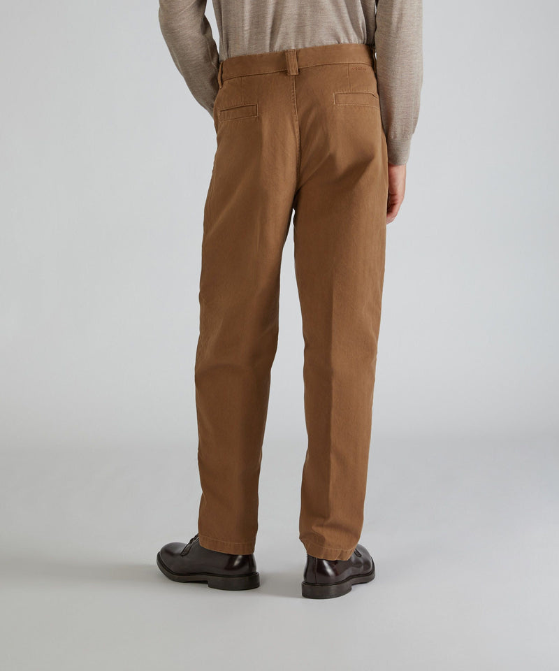 Slowear Pantalone carrot fit in chevron di cotone Italia
