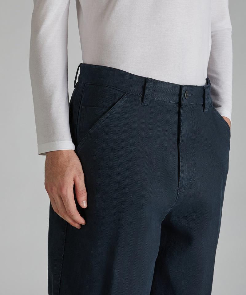 Slowear Pantalone carrot fit in chevron di cotone 2025